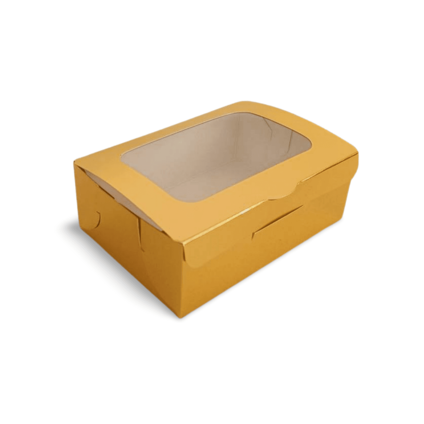 Cutie carton auriu prajituri cu display 17x12x6 cm