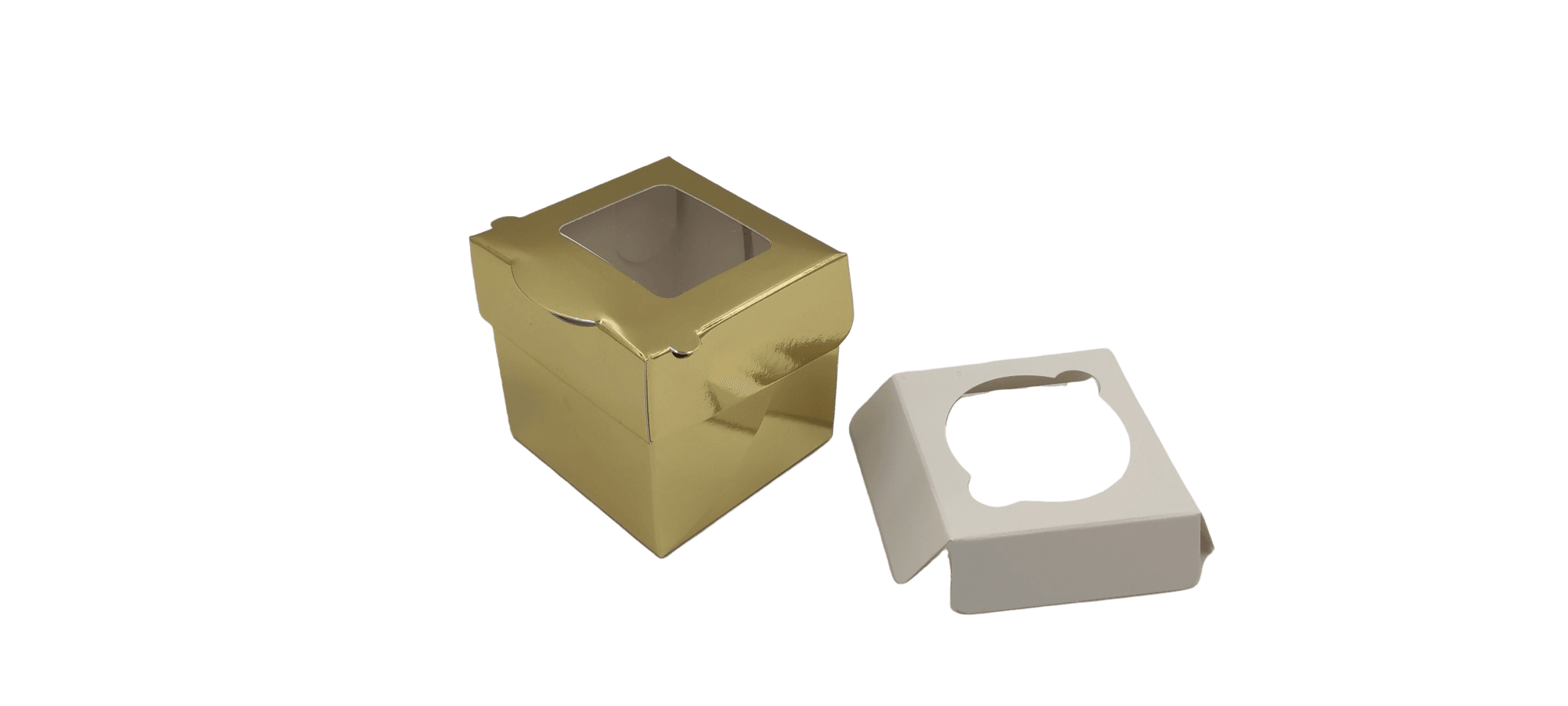 Cutie carton auriu briose 8x8x8 cm