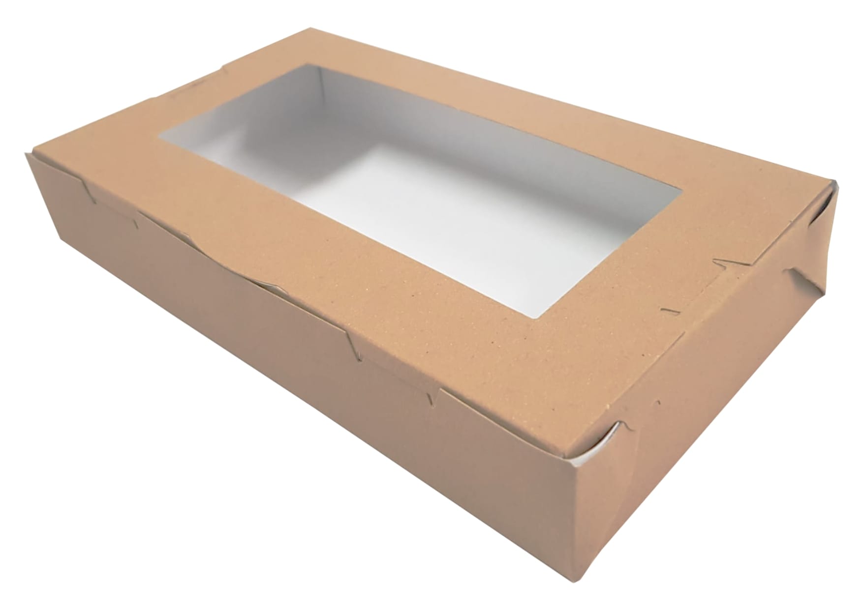 Cutie carton natur prajituri cu display 23x13x4 cm