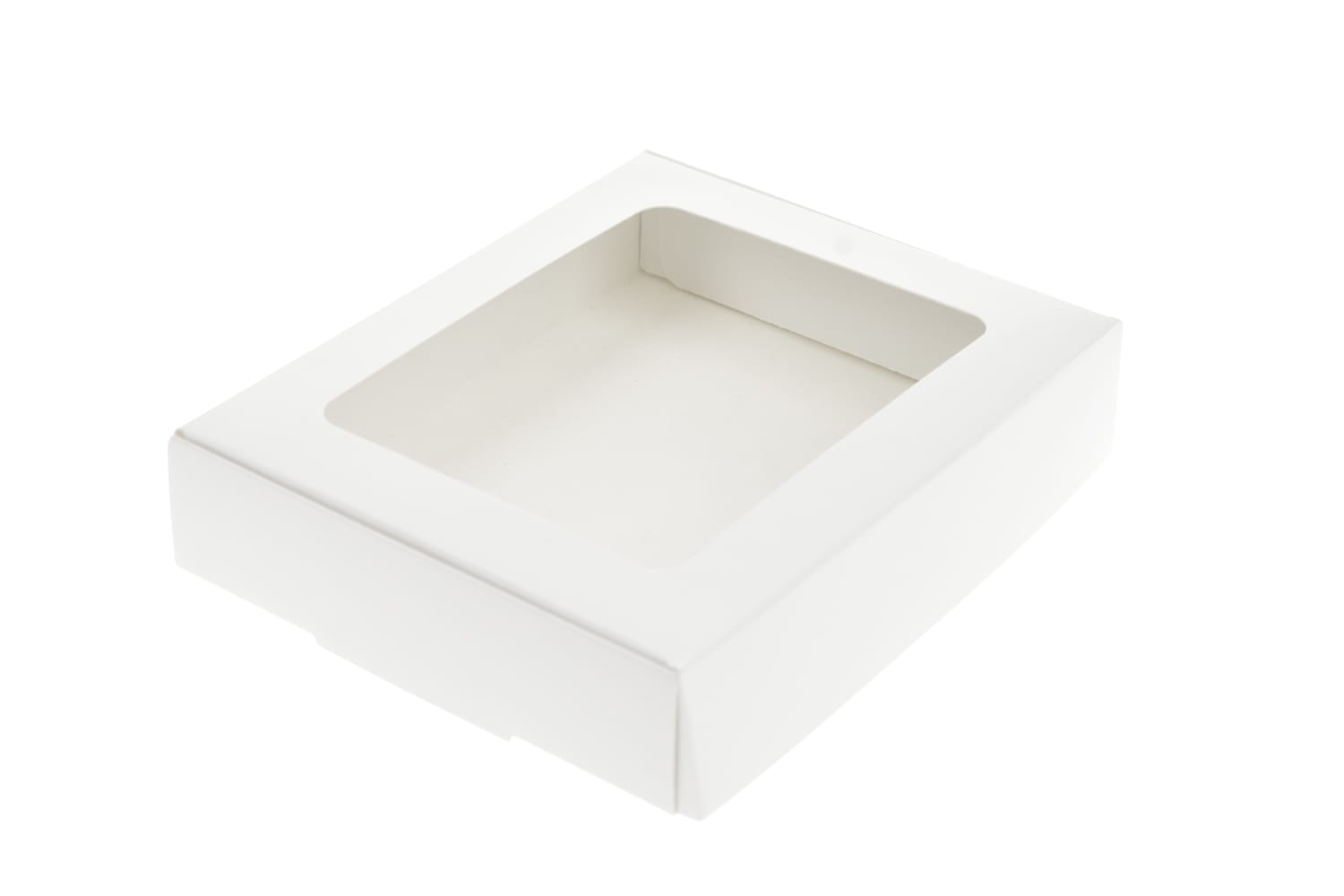 Cutie carton alb prajituri cu display 40x30x6.5 cm