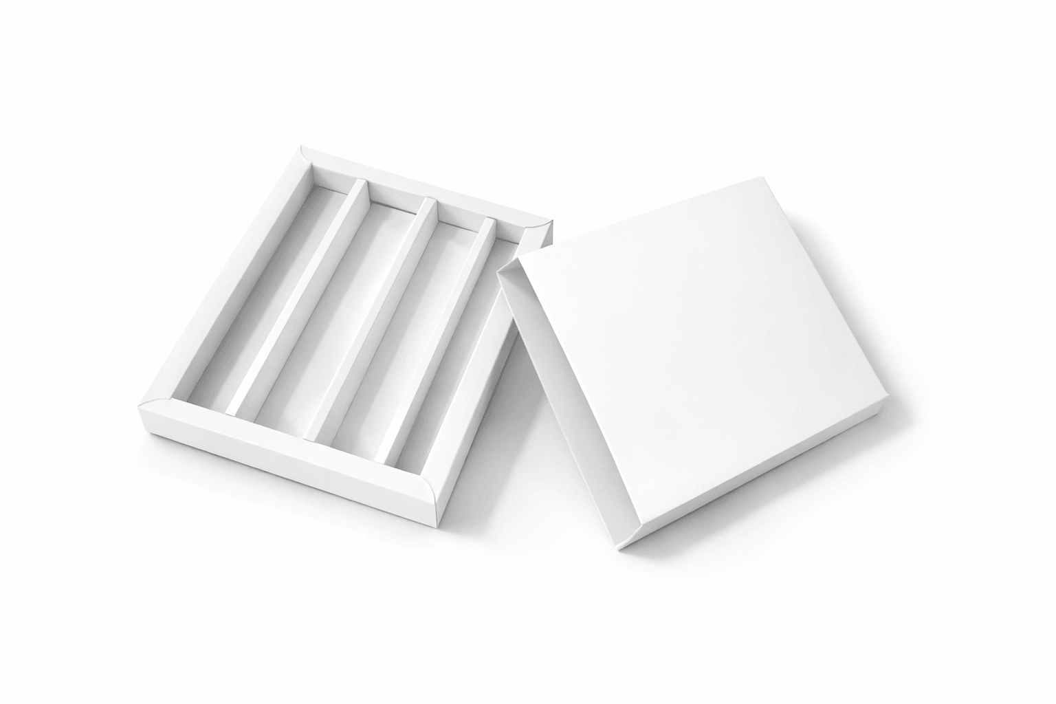 Cutie carton alb praline cu separator 22.2x17x2.5cm